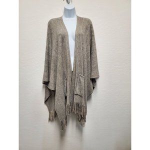 Steve Madden Sweater Shawl Pockets &  Fringe